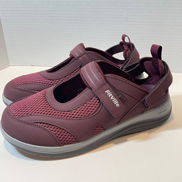 FitVille Womens Wide Fit Mary Jane Style Shoes Size 8 Breathable Mesh & Syntheti - Picture 3 of 10